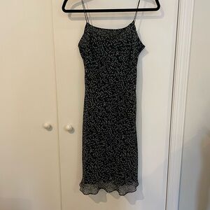 Vintage Black and  Light Blue Slip Dress